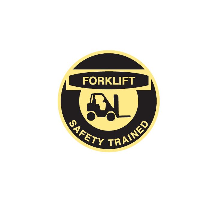 Safety Hard Hat Labels - Forklift Safety Trained