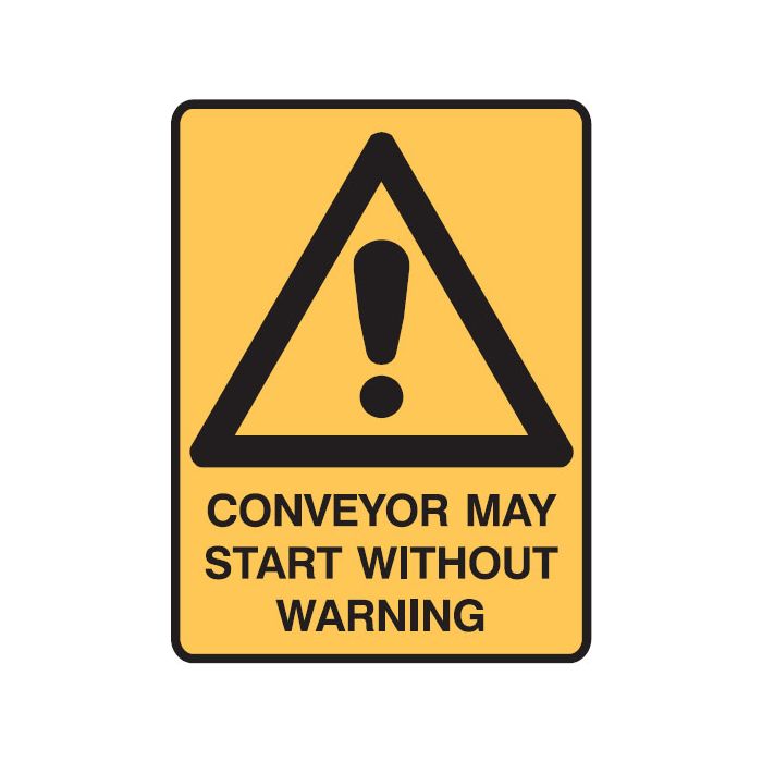 Small Labels - Conveyor May Start Without Warning