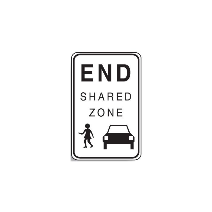Regulatory School Signs - End Shared Zone W/Picto