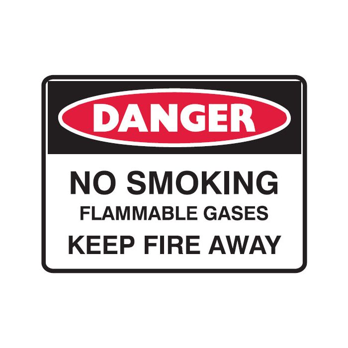 No Smoking Signs - No Smoking Flammable Gases Keep Fire Away