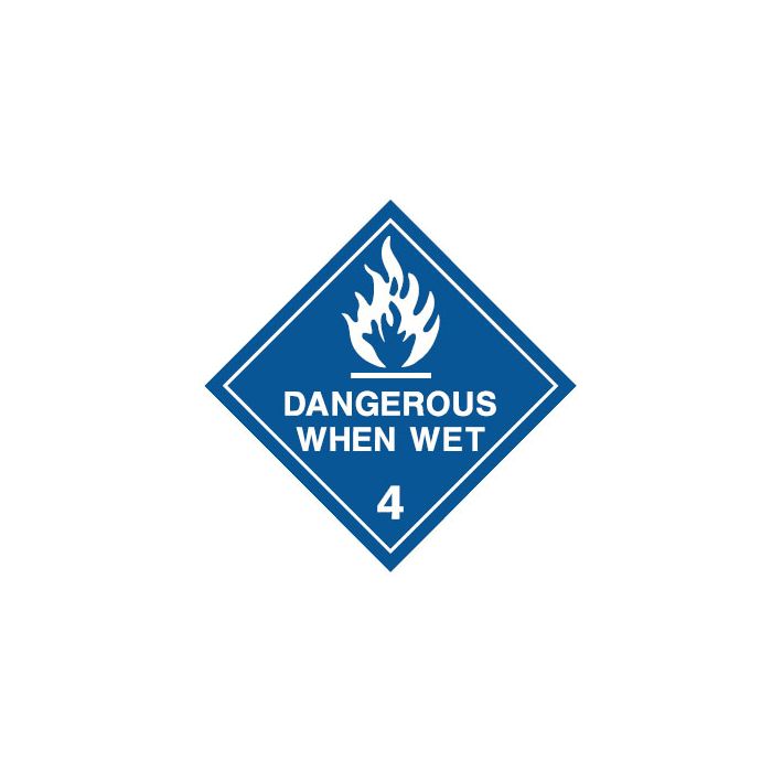 Dangerous Goods Markers - Dangerous When Wet 4