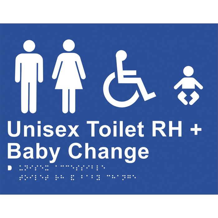 Braille Sign - Unisex Toilets RH + Baby Change