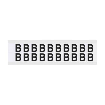 Outdoor Numbers and Letters, "B", 15.875mm Font Size, 16.66mm (W) x 19.05mm (H), Vinyl, Black on White