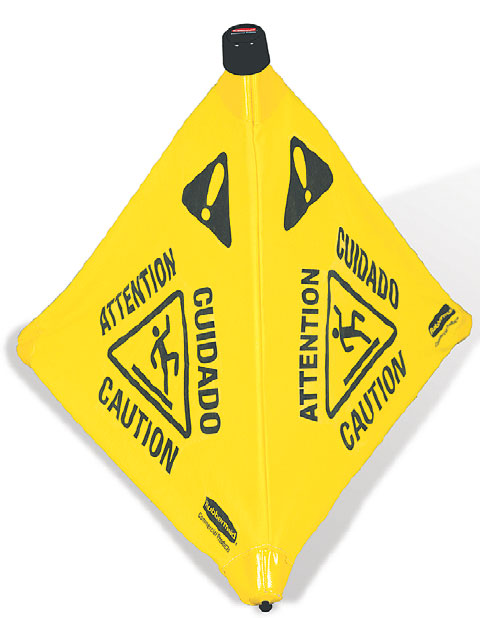 Rubbermaid Pop Up Safety Floor Sign Caution/Attention Large