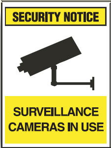 Security/Surveillance Window Labels  - Surveillance Cameras In Use