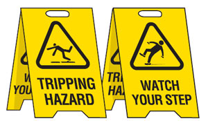 Double Sided Economy Floor Stand/Sign - Tripping Hazard/Watch Your Step