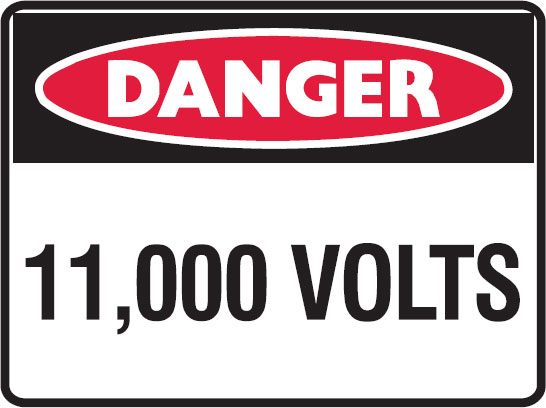 Electrical Hazard Signs - 11,000 Volts