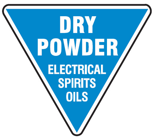 Fire Extinguisher Signs - Dry Powder Electrical Spirits Oils