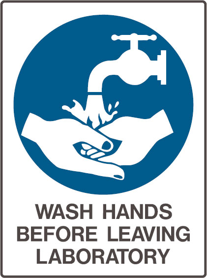 Wash Hands Before Leaving Laboratory Sign