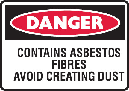 Small Graphic Labels - Contains Asbestos Fibres Avoid Creating Dust