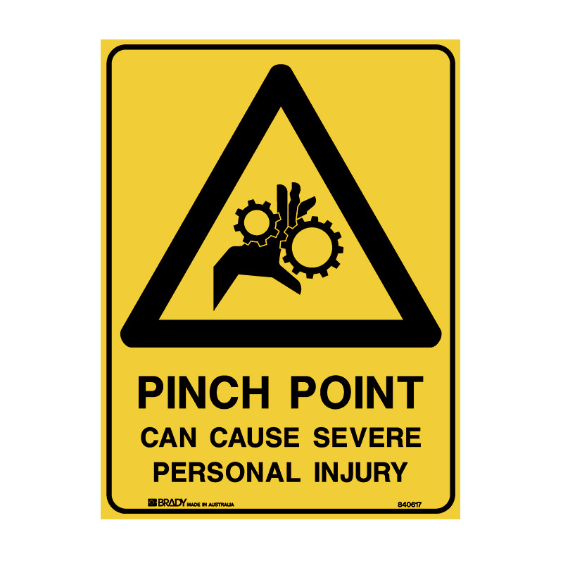 Warning Sign - Pinch Point Can Cause Severe Personal Injury - 600x900mm C2 POLY