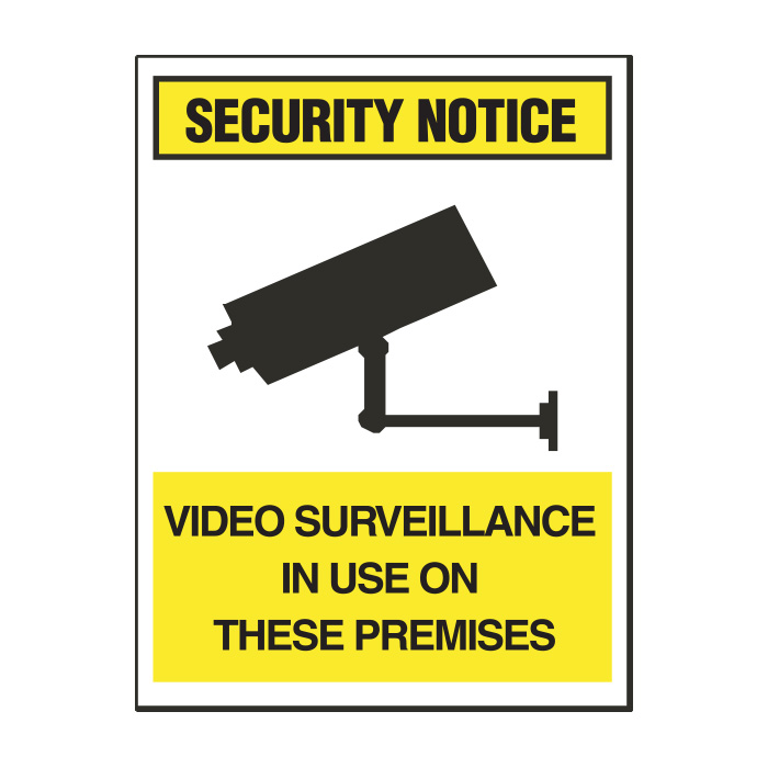 Security Notice Sign - Video surveillance in use on these premises - 300x450mm MTL