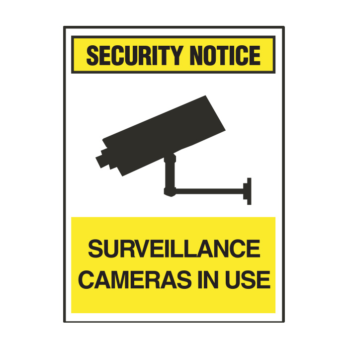 Security Notice Sign - Surveillance cameras in use - 300x450mm MTL
