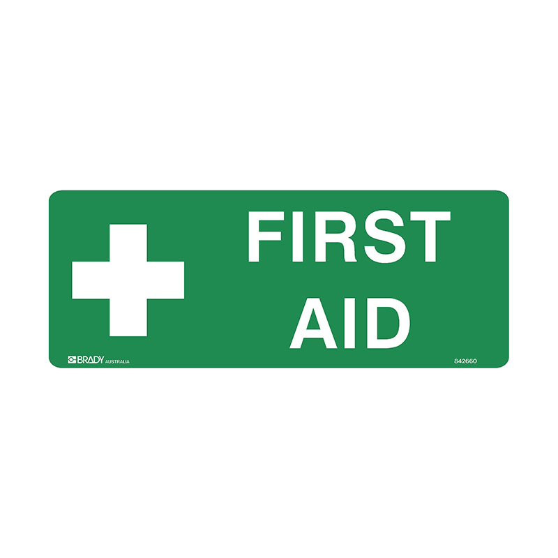 First Aid Sign - First Aid (with Picto) - 300x125mm SS