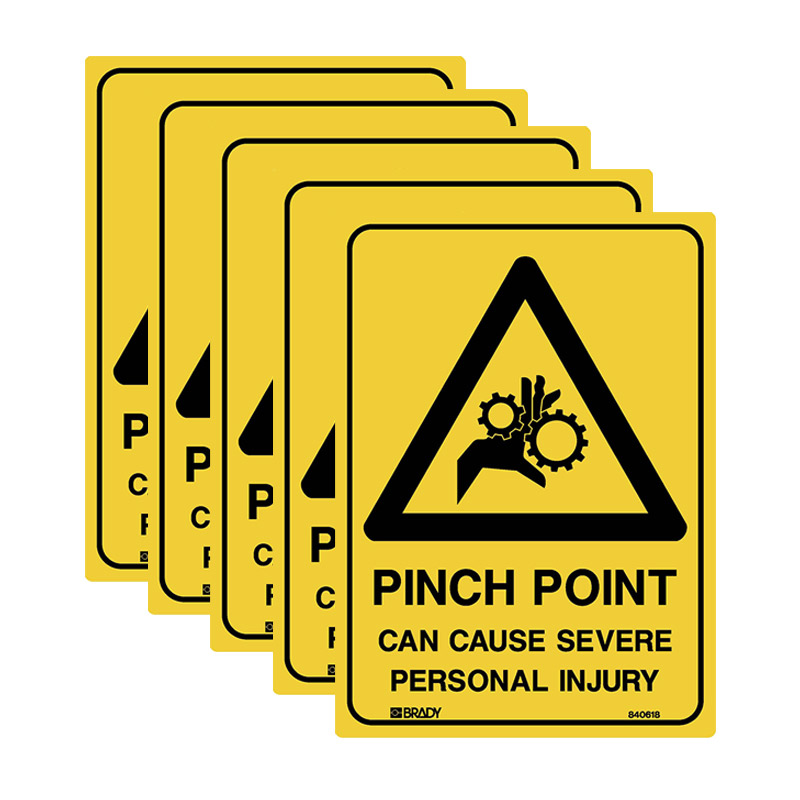 Small Labels - Pinch Point Can Cause Severe Personal Injury, 90mm (W) x 125mm (H), Self-Adhesive Vinyl
