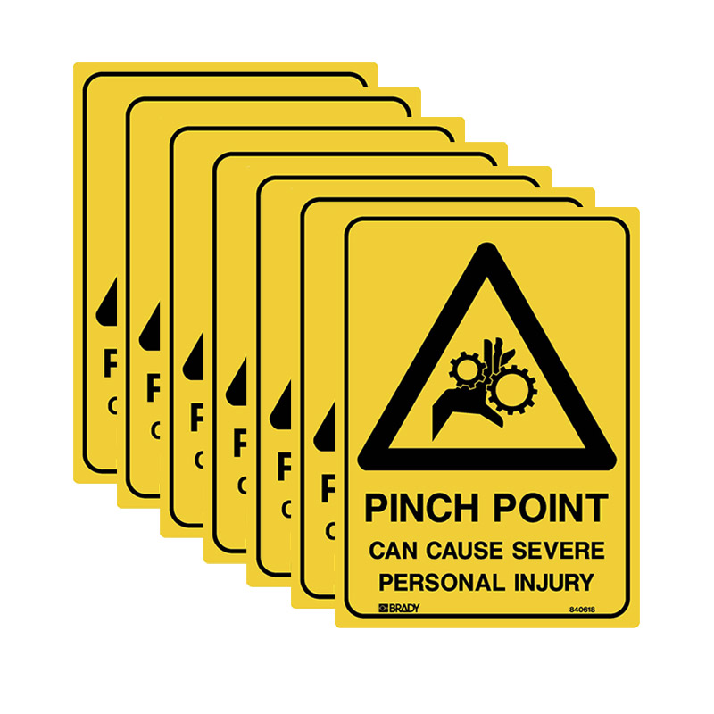 Multi-Pack Warning Signs - Pinch Point Can Cause Severe Personal Injury - 300x450mm POLY