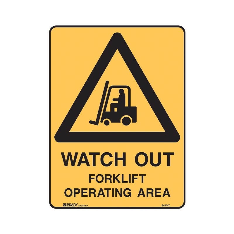 A4 Warning Sign - Watch Out Forklift Operating Area, Polypropylene