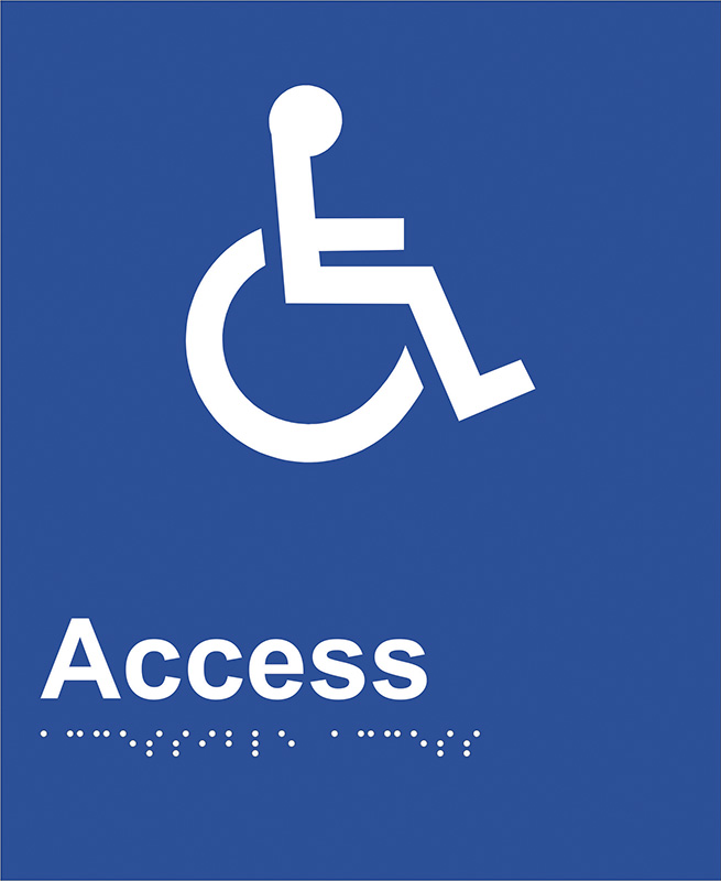 Braille Sign - Access, ABS Plastic, 220 x 180mm