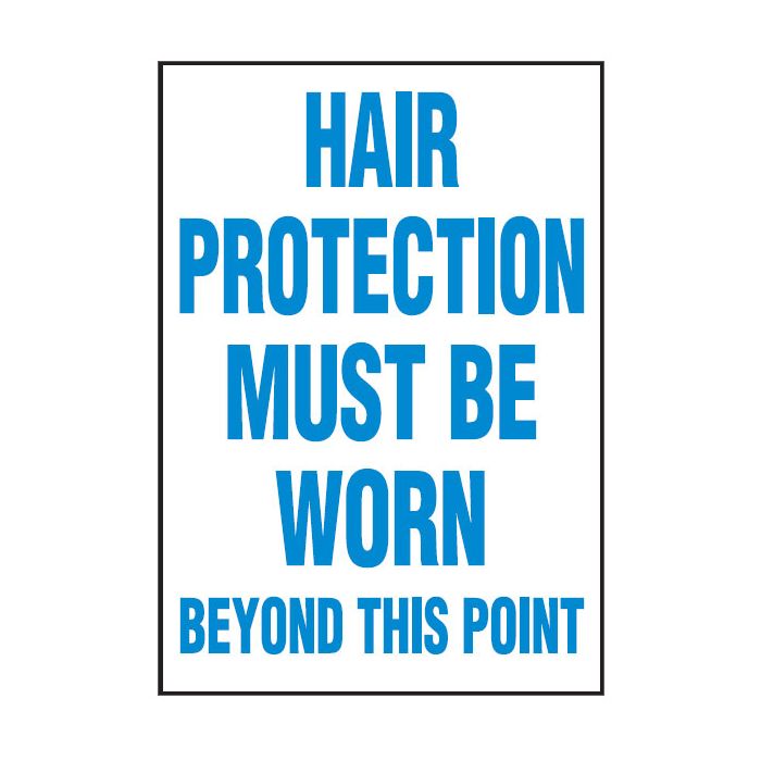 Hygiene And Food Safety Signs - Hair Protection Must Be Worn Beyond This Point