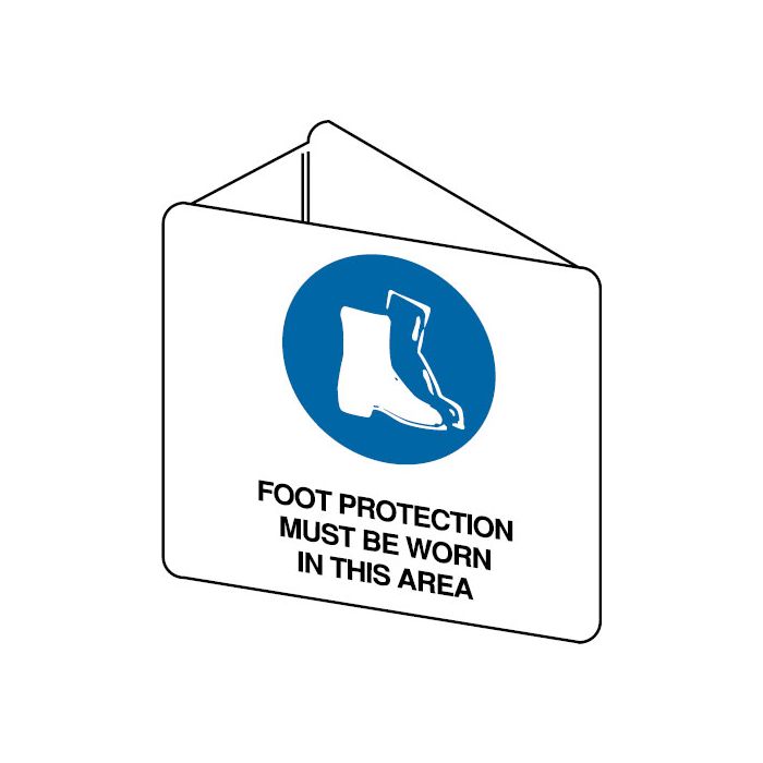 Three Dimensional Signs - Foot Protection Must Be Worn In This Area W/Picto
