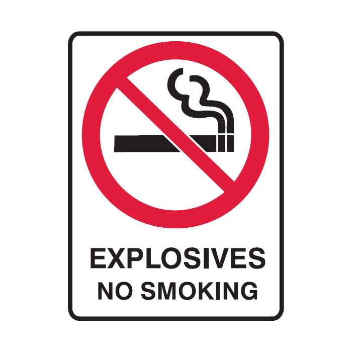 Building Construction Signs - Explosives No Smoking