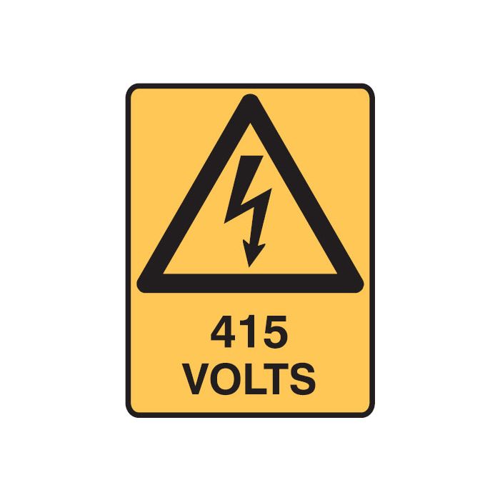 Electrical Hazard Signs - 415 Volts W/Picto