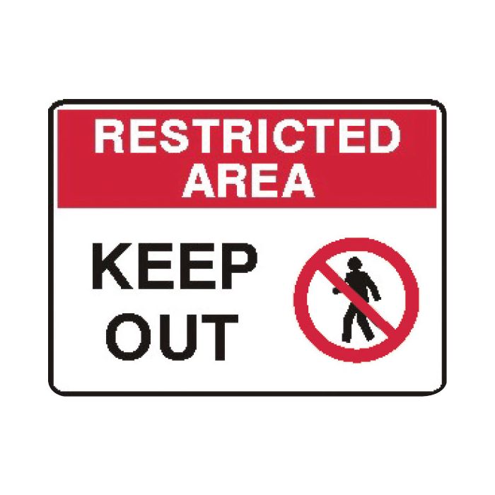 Restricted Area Signs - Keep Out W/Picto