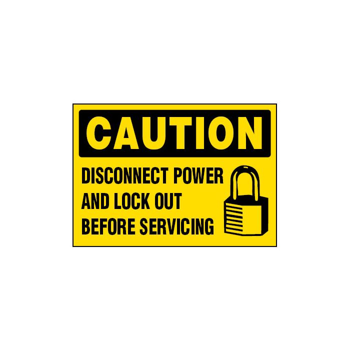 Arc Flash & Lockout Labels - Disconnect Power And Lock Out Before Servicing