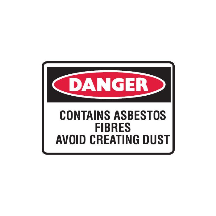 Small Graphic Labels - Contains Asbestos Fibres Avoid Creating Dust