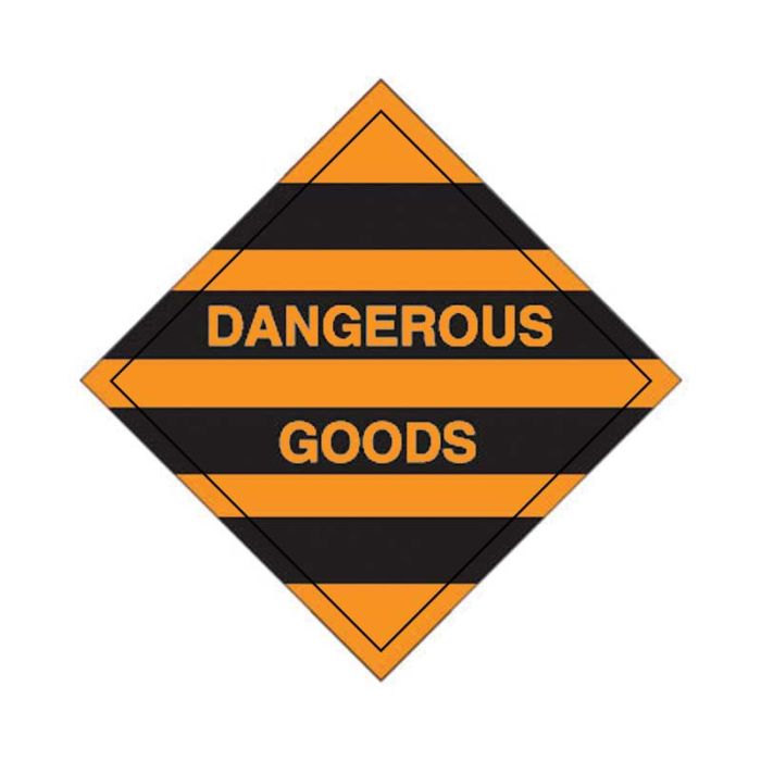 Hazardous Material Placards, Label - Dangerous Goods, Black/Orange