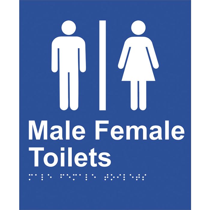 Braille Sign - Male Female Toilet