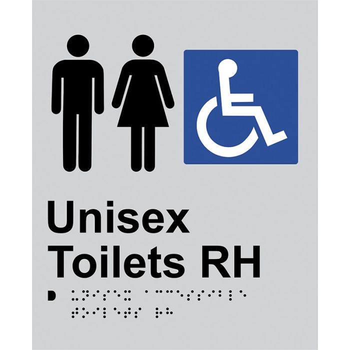 Braille Sign - Unisex Access Toilet RH