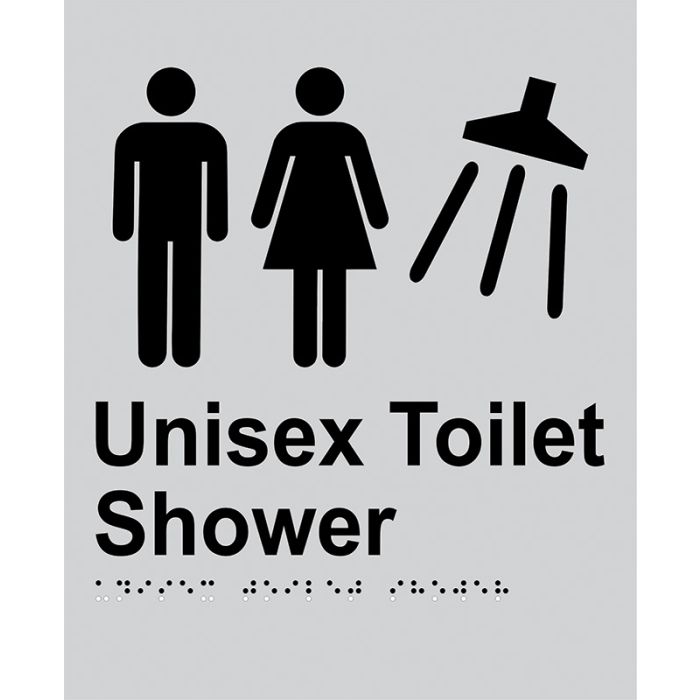 Braille Sign - Unisex Toilet Shower