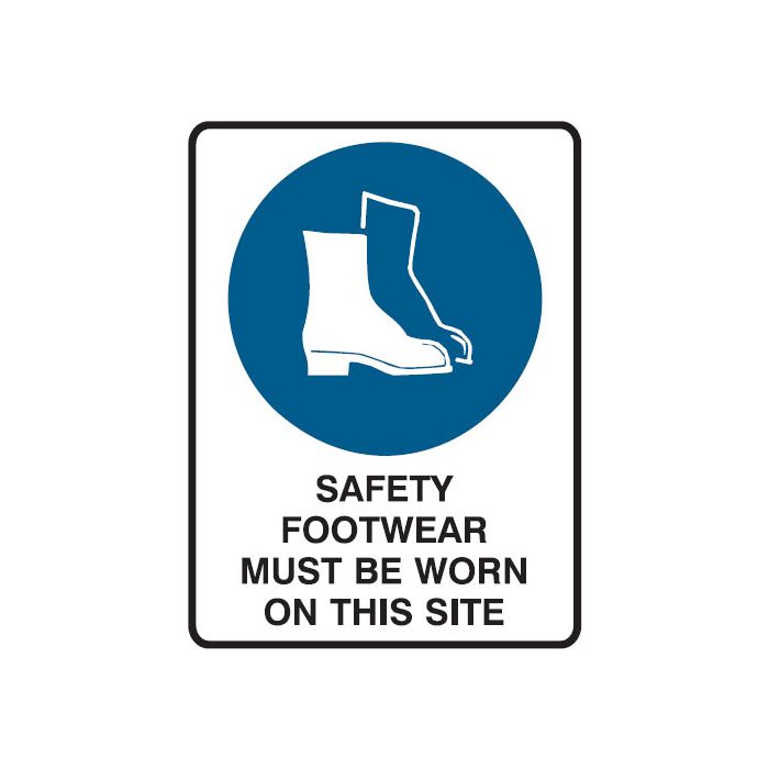 Building Construction Signs - Safety Footwear Must Be Worn On This Site