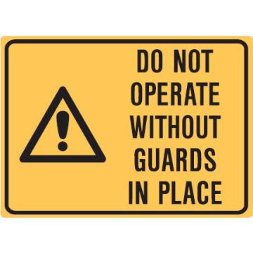 Small Labels - Do Not Operate Without Guards In Place