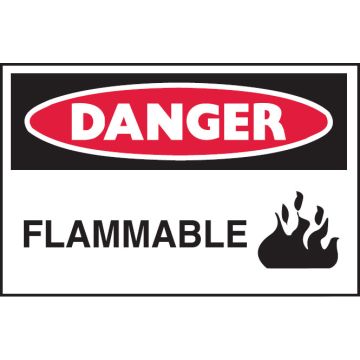 Graphic Safety Labels On A Roll - Flammable W/Picto