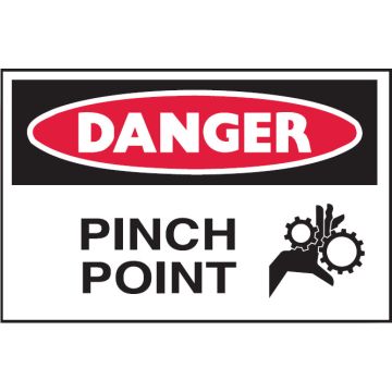 Graphic Safety Labels On A Roll - Pinch Point W/Picto