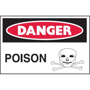 Graphic Safety Labels On A Roll - Poison W/Picto