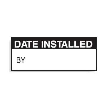 Write On Labels - Date Installed