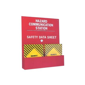 SDS Hazard Communication Station 2 Pocket Wall Mount Red