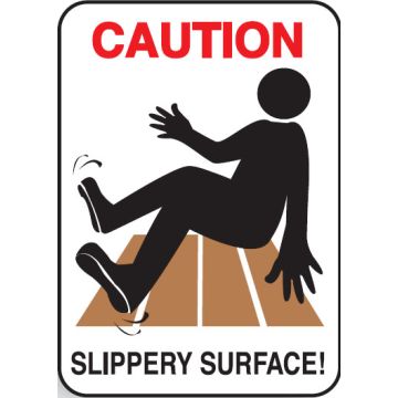 Water Safety Signs - Slippery Surface W/Picto