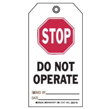 Graphic Safety Tags - Stop Do Not Operate
