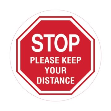 Floor Marking Sign - Stop Please Keep Your Distance