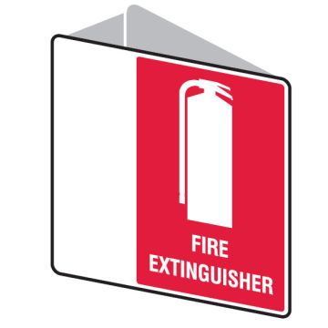 3D Projecting Sign - Fire Extinguisher (with Picto) - 225 x 225mm, Poly