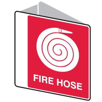 3D Fire Safety Sign - Fire Hose (with Picto) - 225x225mm POLY