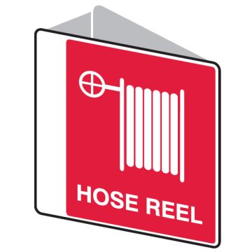 3D Fire Safety Sign - Hose Reel (with Picto) - 225x225mm POLY