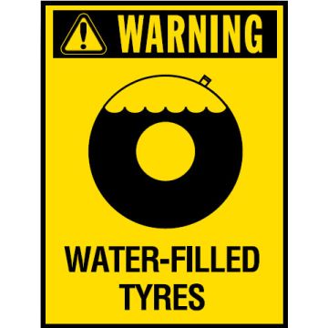 Vehicle Safety Reminder Labels - Water Filled Tyres