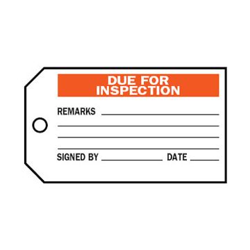 Production Tags - Due For Inspection
