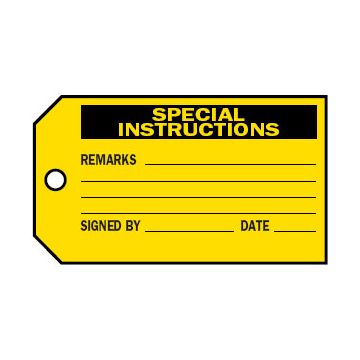 Production Tags - Special Instructions