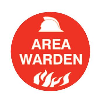 Fire Hard Hat Labels - Area Warden